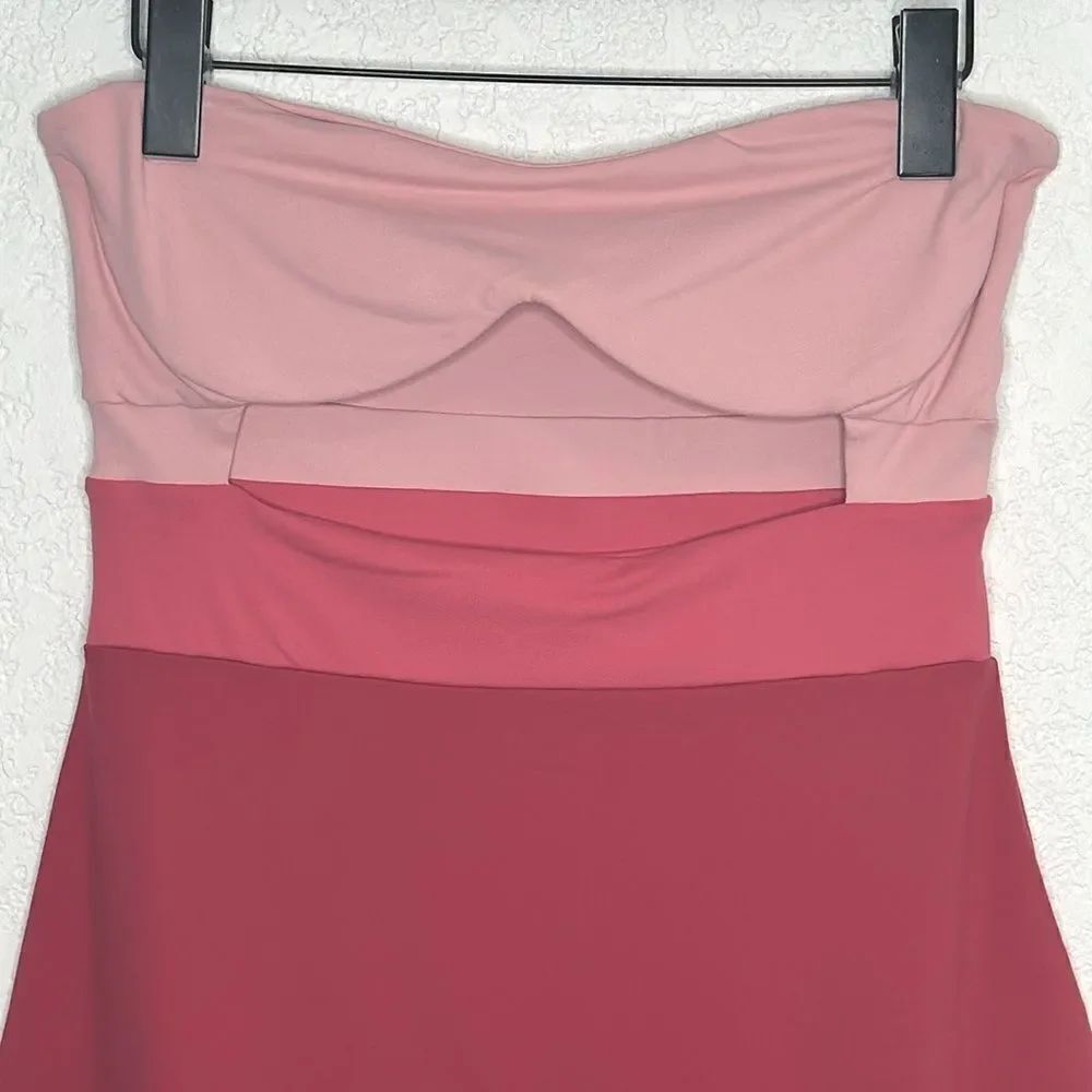 NWT Susana Monaco Colorblock Cutouts Tube Midi Dress Rosemary Large Revolve - Picture 4 of 13